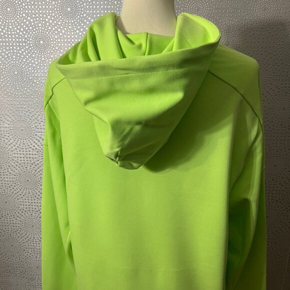 Brady Mens Neon Green Kangaroo Pockets Drawstring Pullover Hoodie Size Large - Picture 6 of 9